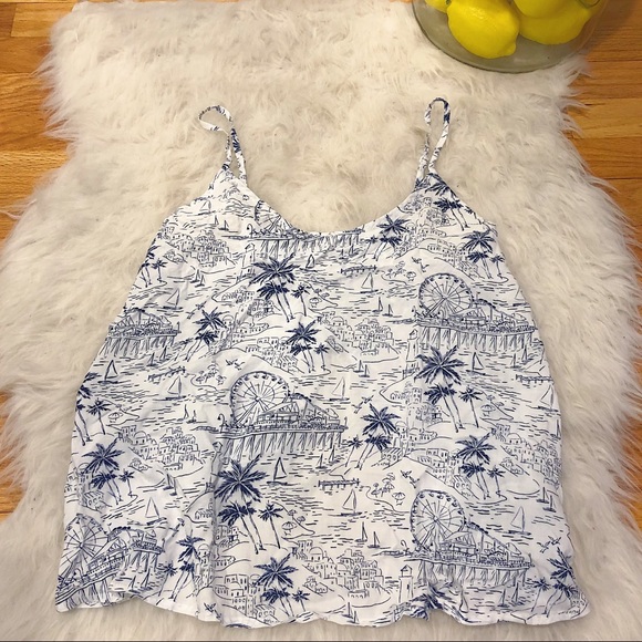Old Navy Tops - FINAL SALE Coastal Scene Open Back Tank Top